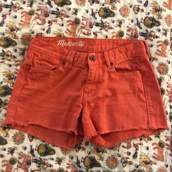 Madewell Pants - Madewell Orange Jean Shorts